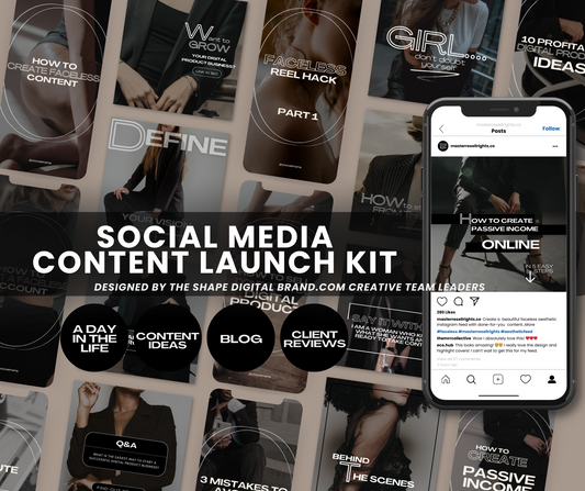 Dark Aesthetic Social Media Content Launch Kit